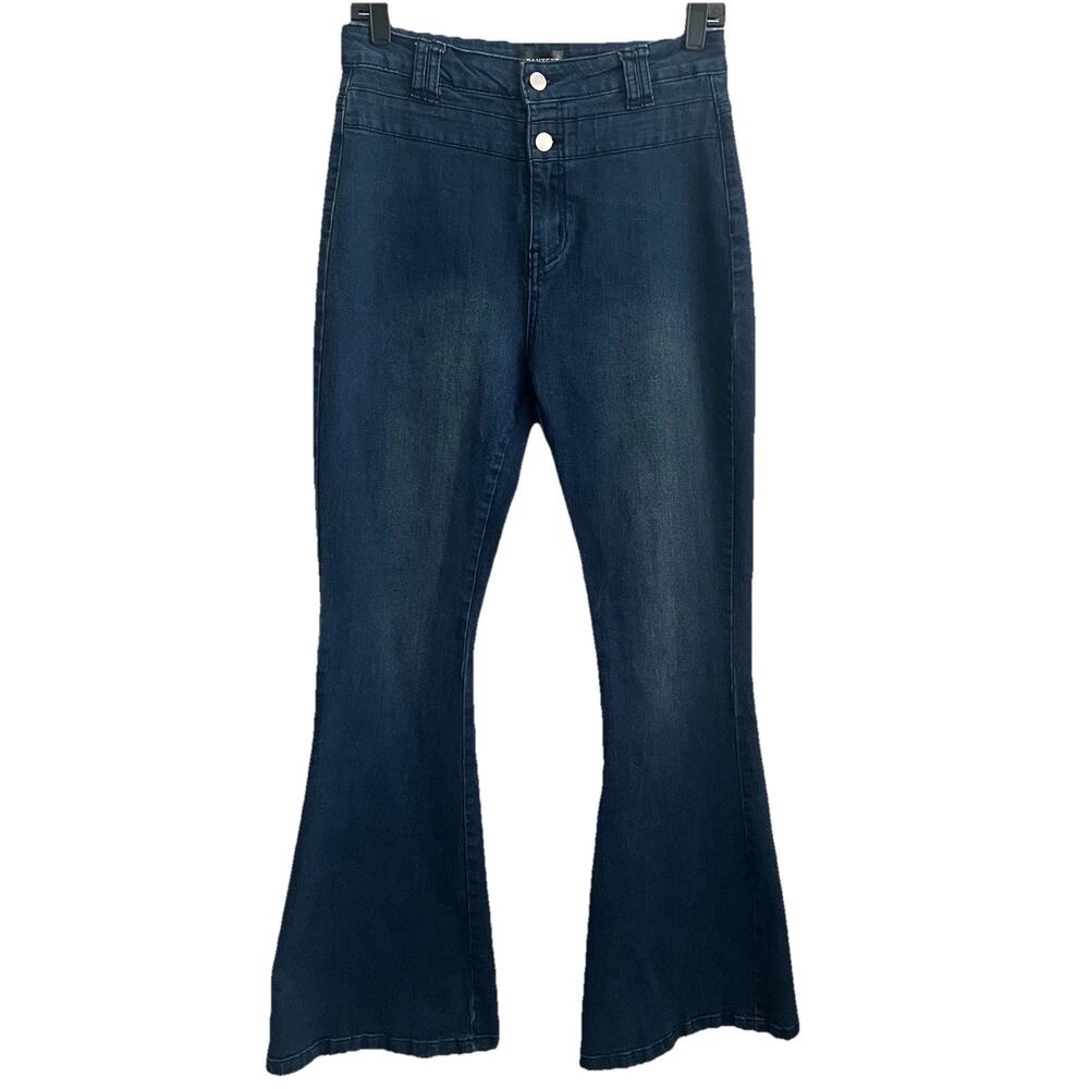 Pantete Jeans Womens Medium Flare Dark Wash Stretch